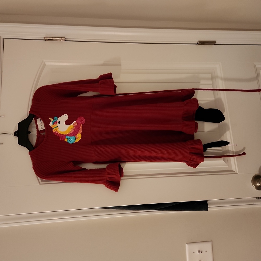 RARE EDITIONS GIRLS SIZE 6X DRESS WITH TIGHTS IN EUC!!
